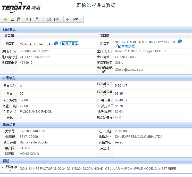 海关数据,进出口数据,进口数据,BG大游集团,贸易,哥伦比亚